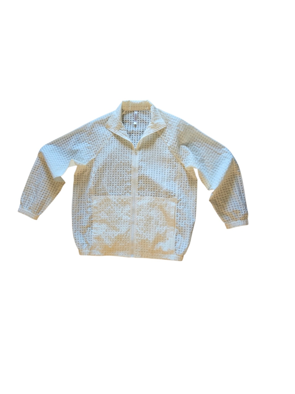 Fabletics Light Cream Mesh Zip-Front Jacket
